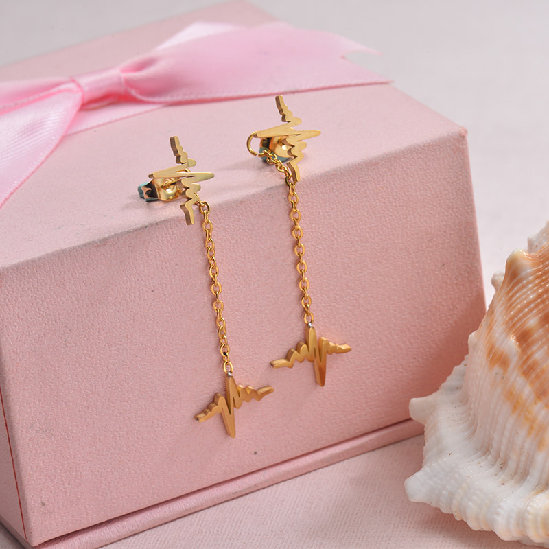 Stainless Steel Drop Earrings -SSEGG126-29443