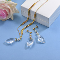 Stainless Steel Crystal Necklace Sets -SSCSG142-29604