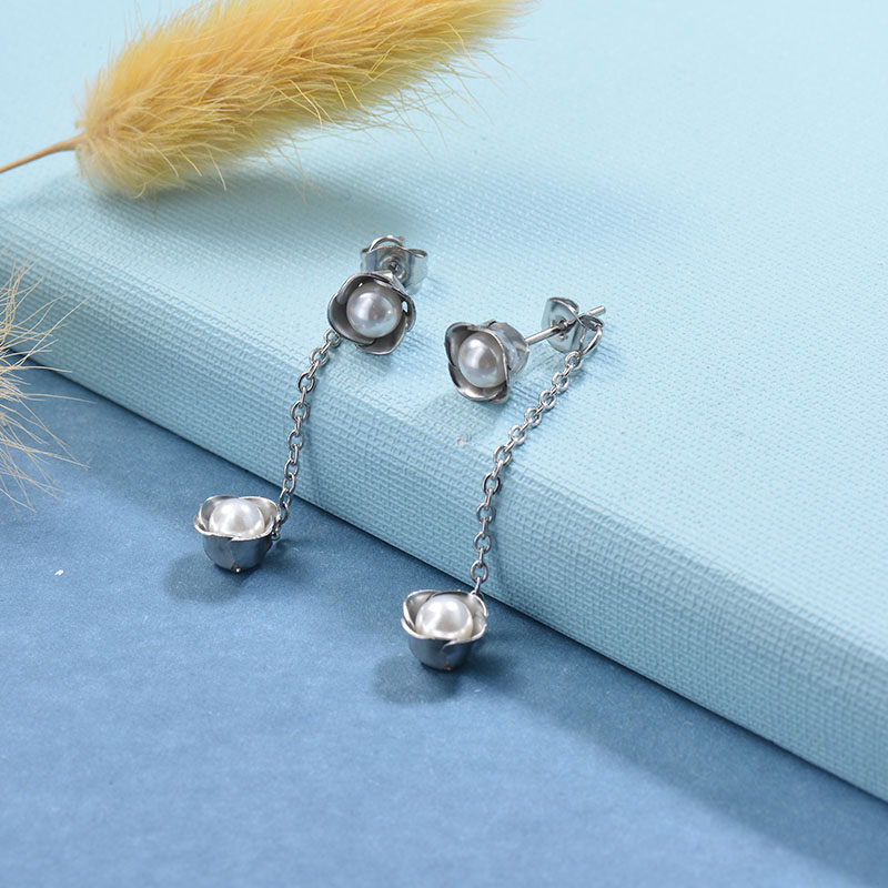 Stainless Steel Drop Earrings -SSEGG126-29436