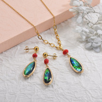 Stainless Steel Opal Necklace Sets -SSCSG142-29589