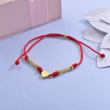 Red Cord Heart Charm Bracelet -SSBTG142-29644