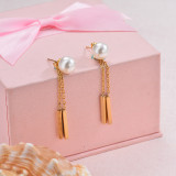 Stainless Steel Drop Earrings -SSEGG126-29463