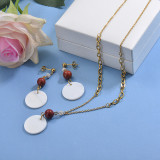 Stainless Steel Shell Necklace Sets -SSCSG142-29603