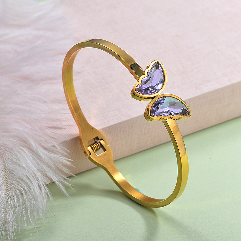 Stainless Steel Butterfly Cuff Bangles -SSBTG143-29253