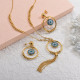 Stainless Steel Evil Eye Tassel Necklace Sets -SSCSG142-29593