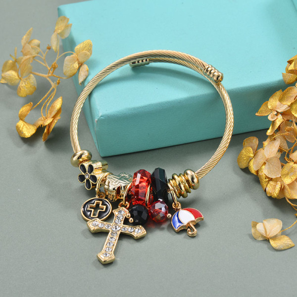 Brass Charm Bangle Bracelets for Women -BRBTG89-29370