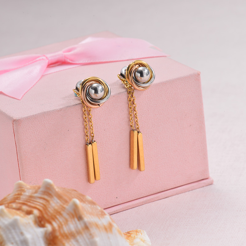 Stainless Steel Drop Earrings -SSEGG126-29483