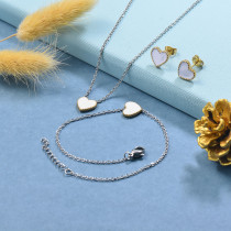 Stainless Steel Bracelet Necklace Earring Jewelry Sets -SSBEG126-29514