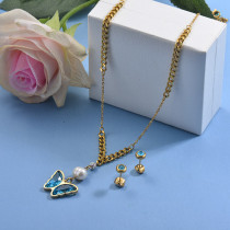 Stainless Steel Butterfly Necklace Sets -SSCSG142-29595