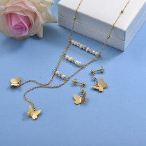 Stainless Steel Butterfly Necklace Sets -SSCSG142-29598