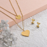 Stainless Steel Multilayer Heart Necklace Sets -SSCSG142-29583
