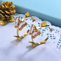 Stainless Steel Butterfly Cuff Earrings -SSEGG142-29660