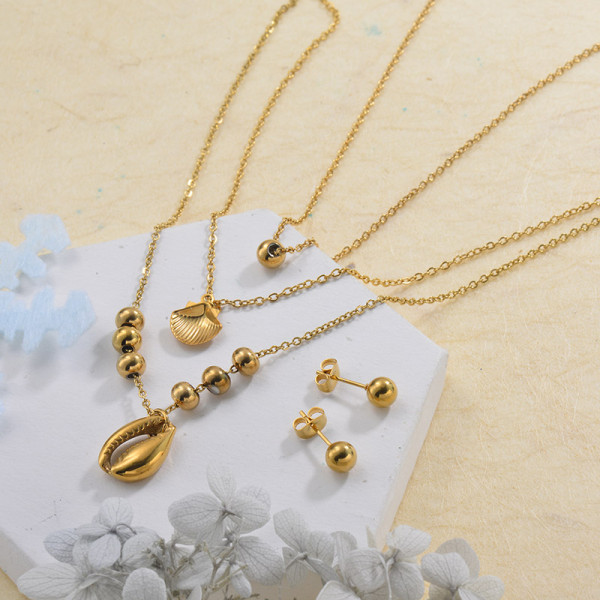 Stainless Steel Multilayer Necklace Sets -SSCSG142-29559