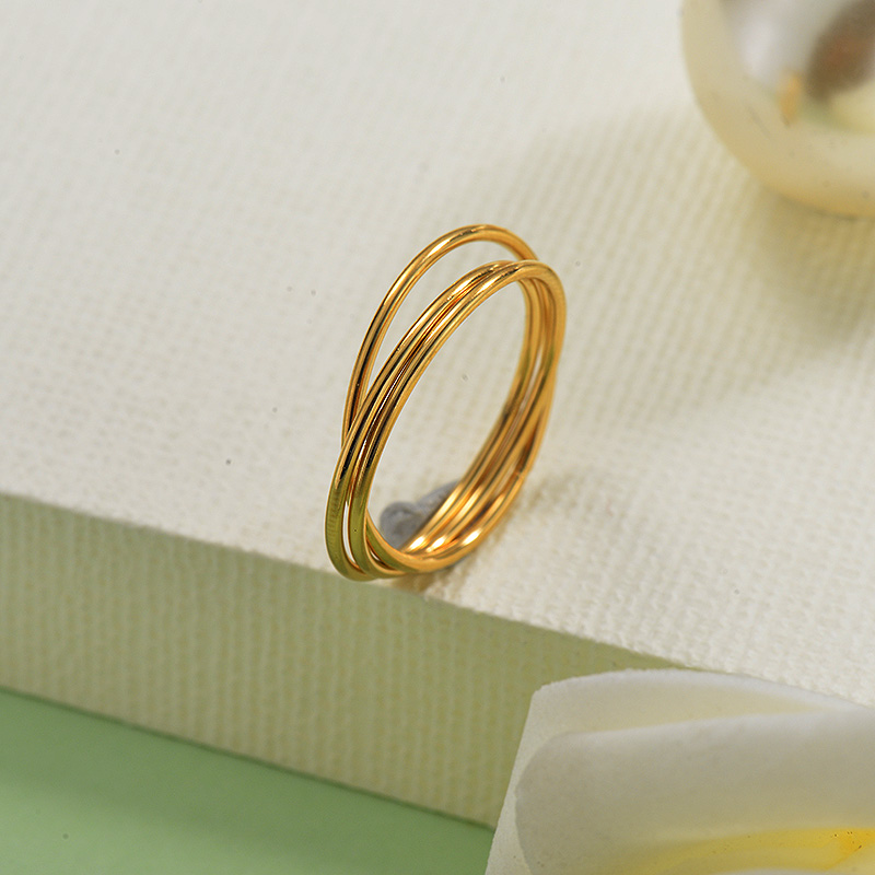 18K Gold Plated Dainty Band Rings Sets for Girls