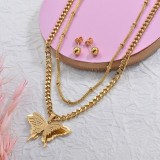 Stainless Steel Butterfly Necklace Sets