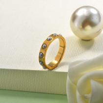 18k Gold Plated Pearl Ring French Style
