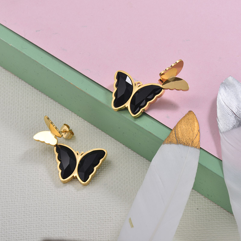 Stainless Steel Butterfly Stud Earrings