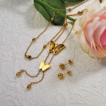 Y Shaped Larit Long Butterfly Necklace Sets