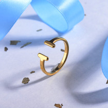 18k Gold Plated Minimalist T Ring