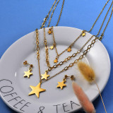 18K Gold Plated Star Layered Necklace