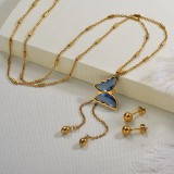 Y Shaped Larit Butterfly Necklace Sets