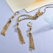Stainless Steel Tassel Necklace Jewelry Sets