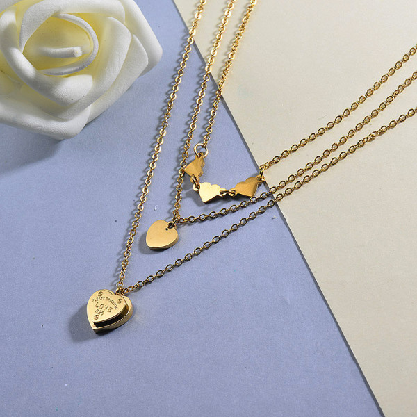 Multi Layer Heart Necklace for Women