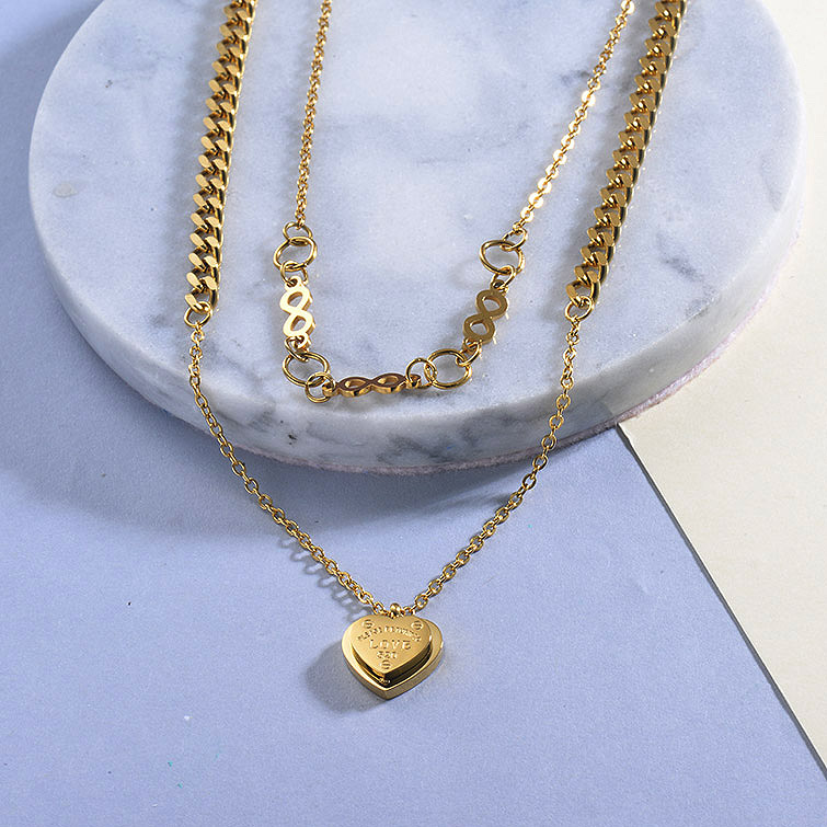 Infinity Heart Layered Necklace