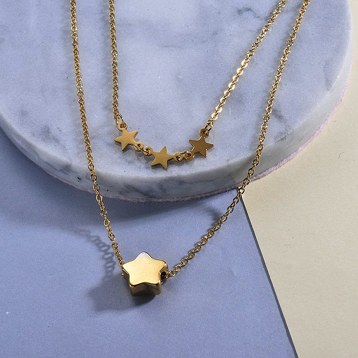 Star Layered Necklace for Girls