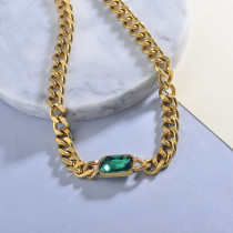 Hippop Style Green Crystal CHoker Necklace