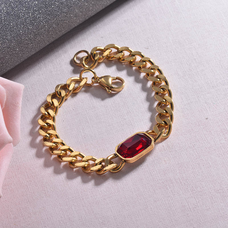 Hippop Style Red Crystal Chain Bracelets