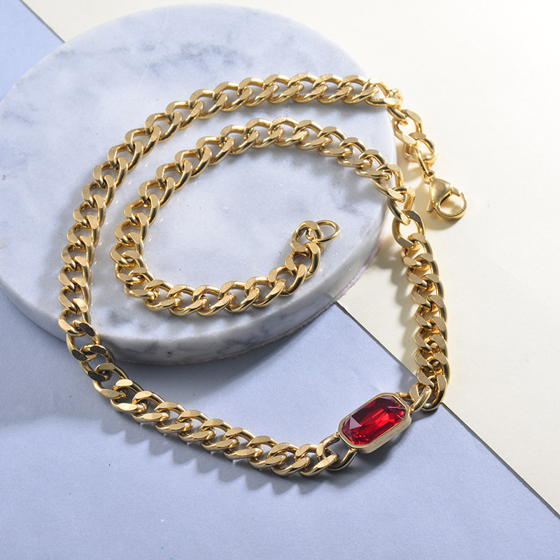Hippop Style Red Crystal CHoker Necklace