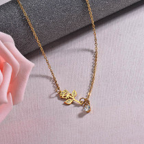 Rose Flower Cubic Zircon Necklace