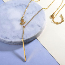 Rose Flower Lariat Necklace