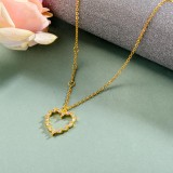 Brass Charm Heart Necklace
