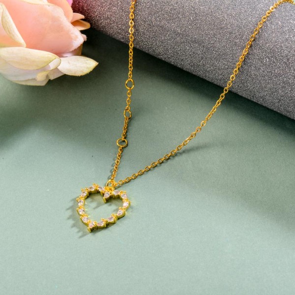 Brass Charm Heart Necklace
