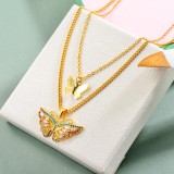 Brass Charm Butterfly Necklace