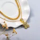 Stainless Steel Chain Initial Letter Cham Pendant Necklace