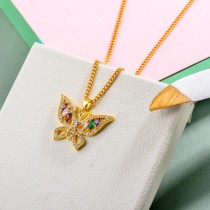 Brass Charm Butterfly Necklace