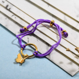 Cord Handmade Purple Butterfly Bracelets