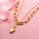 Stainless Steel Double layered Heart Pendant Necklace