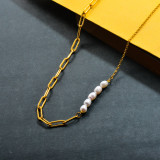 Stainless Steel Fresh Water Pearl Necklace