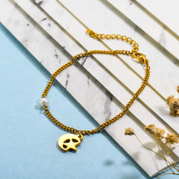 Stainless Steel Moon and Star Pearl Bracelets