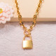 Stainless Steel Puls Size Lock Pendant Necklace