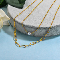 Stainless Steel Herra Pearl Layered Necklace