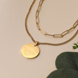 Stainless Steel 18k Gold Plated Necklace -SSNEG142-31581