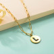 Stainless Steel 18k Gold Plated Necklace -SSNEG142-31760