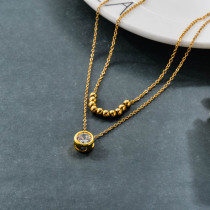 Stainless Steel 18k Gold Plated Necklace -SSNEG142-31679