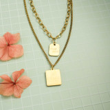 Stainless Steel 18k Gold Plated Necklace -SSNEG142-31509