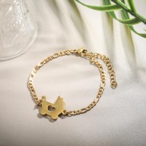 Stainless Steel 18k Gold Plated beaded Bracelets for Kids -SSBTG142-31546